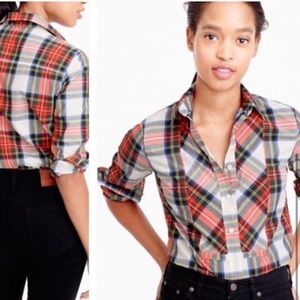 J. Crew plaid festive button up